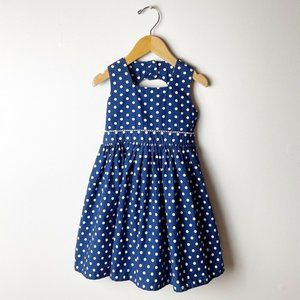 NOA LILY Girls 3 Toddler Blue White Polka Dot Special Occasion Nautical Dress